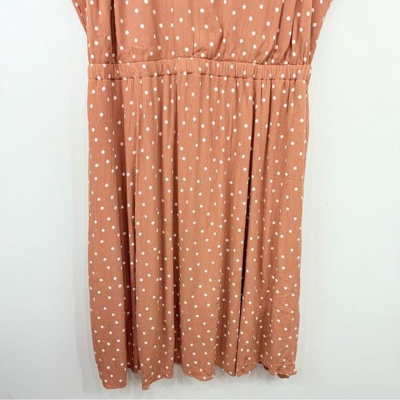 Lane Bryant Creamsicle Orange White Polka Dot Sleeveless ALine Cut Out Dress NEW - Picture 8 of 16